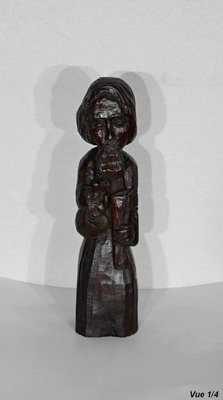 Religious Carved Wooden Statue, 1950s-RVK-1421598