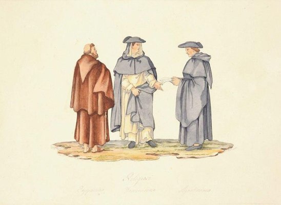 Religious Men - Colored Etching After F. Ferrari by G.B. Cipriani 1822-ZCI-760978