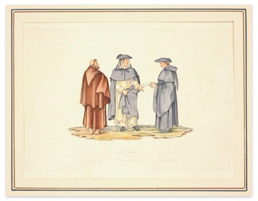 Religious Men - Colored Etching After F. Ferrari by G.B. Cipriani 1822-ZCI-760978