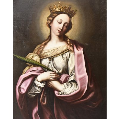 Religious Painting, Saint Catherine, 1600s, Oil on Canvas-YVI-989094