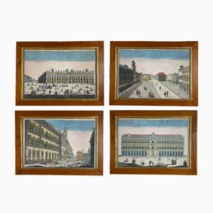 Remondini, Architectural Views, Bassano, 1770, Engravings, Set of 4-TBU-2017592