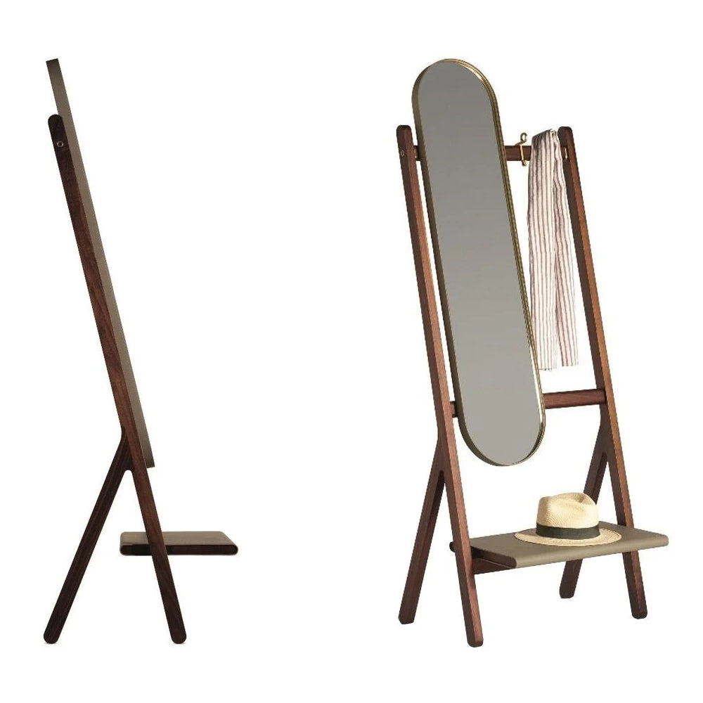 Ren - Freestanding Oval Mirror by Poltrona Frau