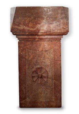 Renaissance Baptismal Fonts in Red Marble, Set of 2-KEU-2036174