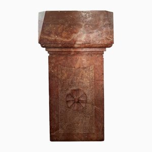 Renaissance Baptismal Fonts in Red Marble, Set of 2-KEU-2036174