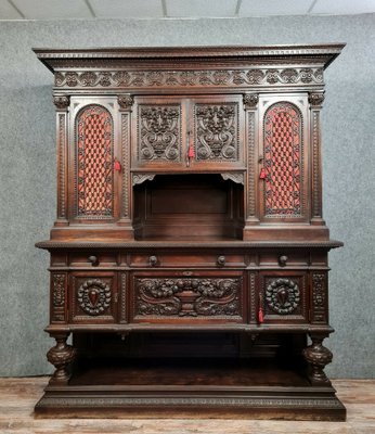 Renaissance Chateau Buffet in Walnut with Brown Patina, 1850-MWB-1273836