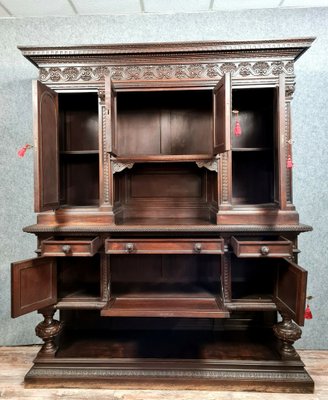 Renaissance Chateau Buffet in Walnut with Brown Patina, 1850-MWB-1273836