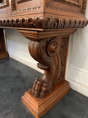 Renaissance Florentine Sculpted Wood Credenza, 1890s-IJR-1395703