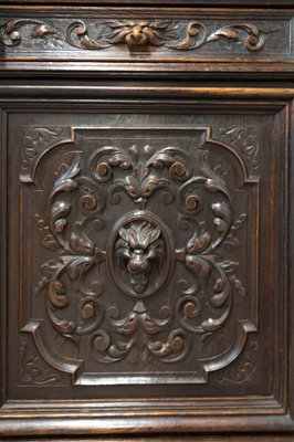 Renaissance Revival Oak 2-Part Buffet Cabinet, France, Mid-19th Century-RIU-1047620