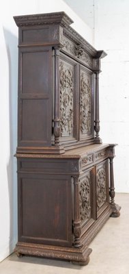 Renaissance Revival Oak 2-Part Buffet Cabinet, France, Mid-19th Century-RIU-1047620