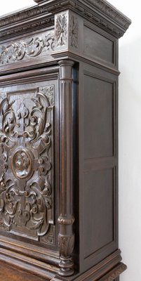 Renaissance Revival Oak 2-Part Buffet Cabinet, France, Mid-19th Century-RIU-1047620