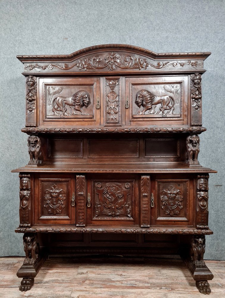 Renaissance Solid Walnut Buffet, 1850s