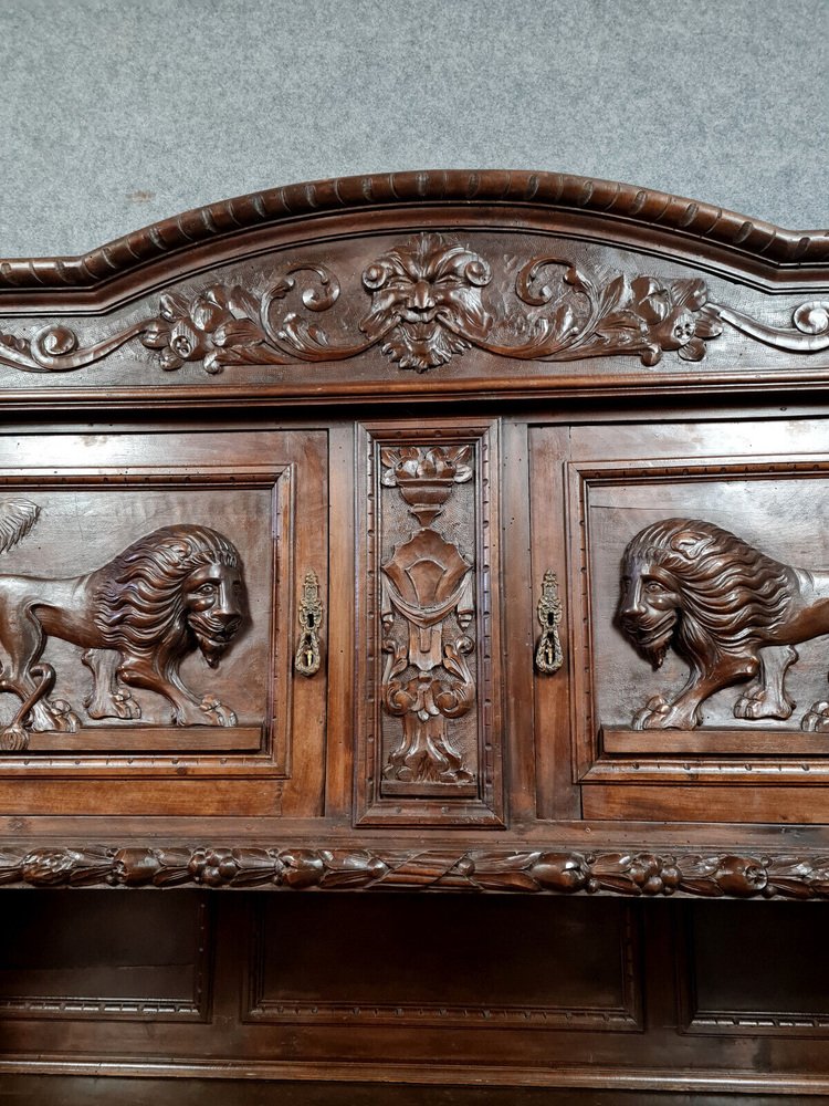 Renaissance Solid Walnut Buffet, 1850s