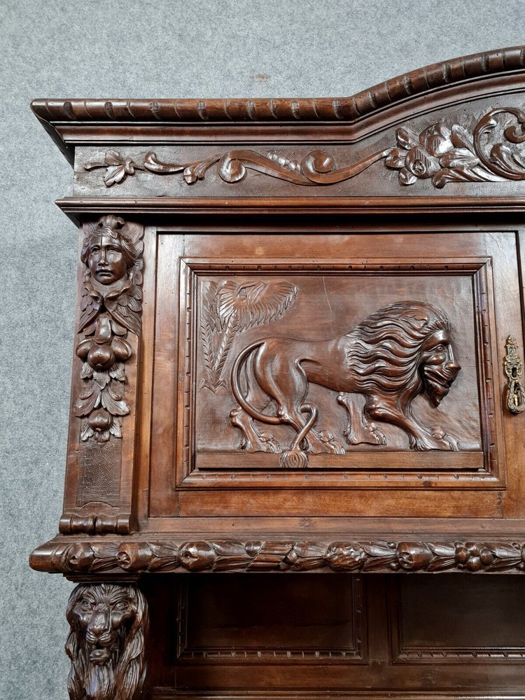 Renaissance Solid Walnut Buffet, 1850s