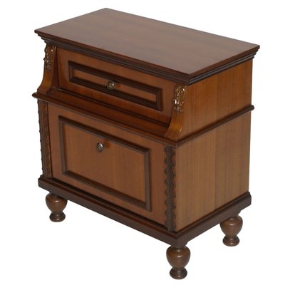 Renaissance Style Bedside Table in Mahogany, 1940s-NJV-1179075