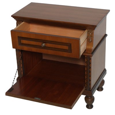 Renaissance Style Bedside Table in Mahogany, 1940s-NJV-1179075