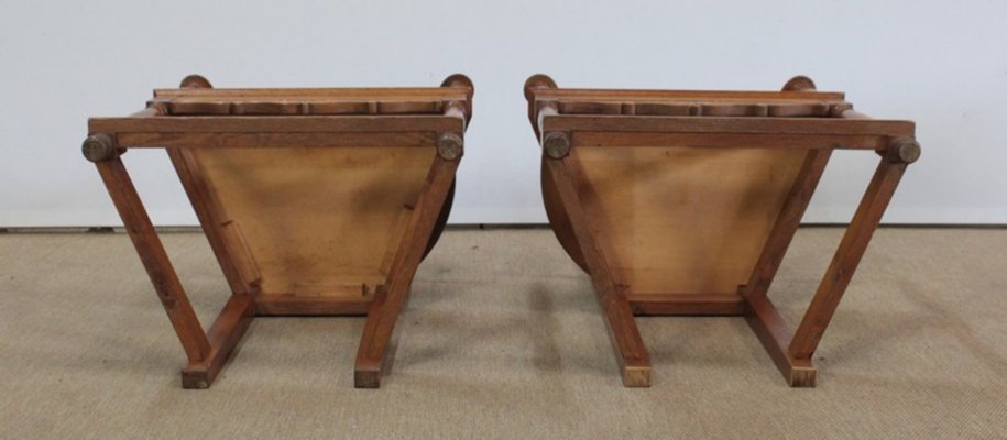 Renaissance Style Caquetoires Armchairs in Blond Oak, Late 19th Century, Set of 2-RVK-1003540