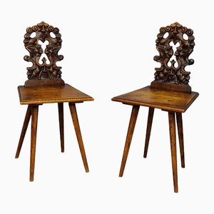 Renaissance Style Carved Children Chairs, 1890s, Set of 2-KJP-1149158