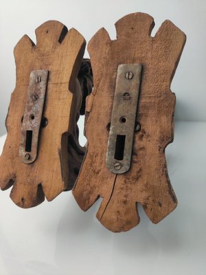 Renaissance Style Curtain Holders Carved in Wood, 1800s, Set of 2-JJT-1093530