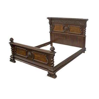 Renaissance Style Headboard with Footboard and Bed Frame, 1890s-IYX-2027809