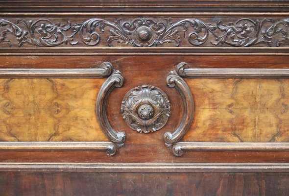 Renaissance Style Headboard with Footboard and Bed Frame, 1890s-IYX-2027809