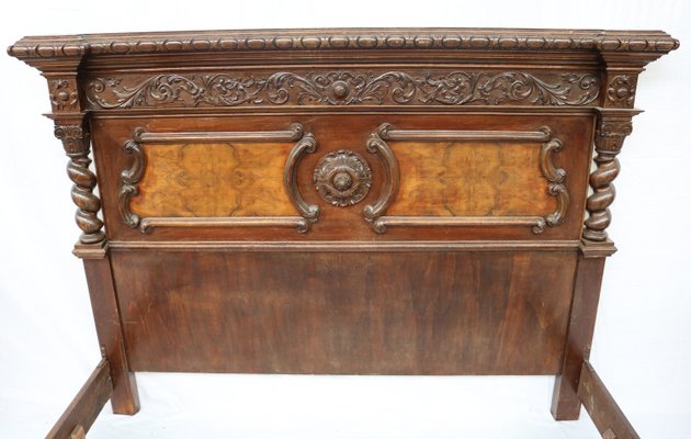 Renaissance Style Headboard with Footboard and Bed Frame, 1890s-IYX-2027809