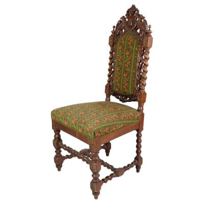 Renaissance Style High-Backed Chair in Solid Oak-UY-1284412