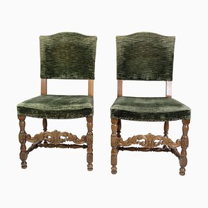 Renaissance Style Oak Dining Chairs, 1930, Set of 2-UY-1284416