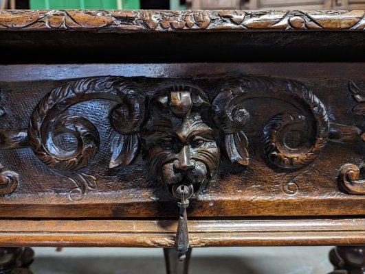 Renaissance Style Table in Walnut-HLV-1819781