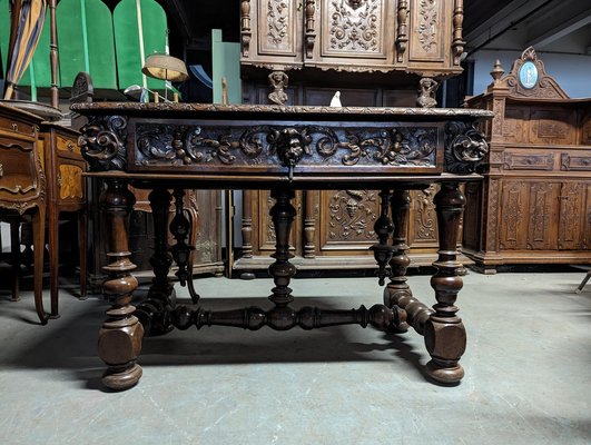 Renaissance Style Table in Walnut-HLV-1819781