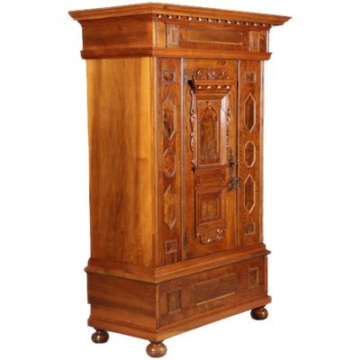 Renaissance Walnut 1-Door Cabinet, 17th Century-DXD-1132860