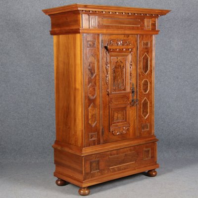 Renaissance Walnut 1-Door Cabinet, 17th Century-DXD-1132860