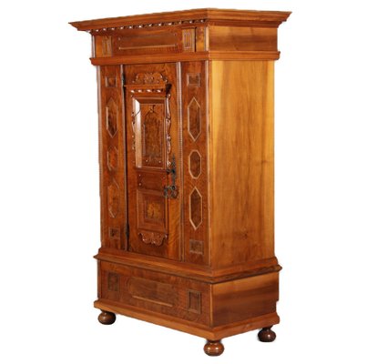 Renaissance Walnut 1-Door Cabinet, 17th Century-DXD-1132860