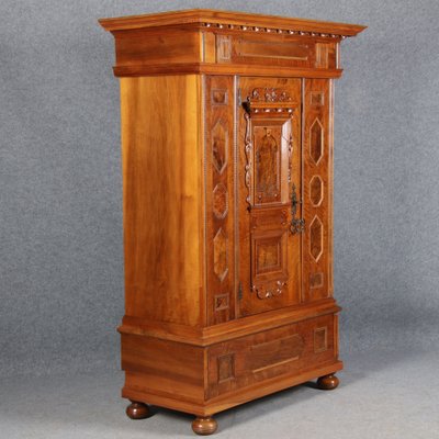 Renaissance Walnut 1-Door Cabinet, 17th Century-DXD-1132860