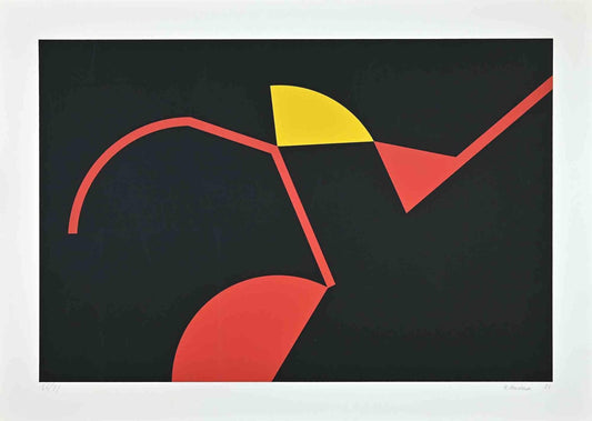 Renato Barisani, The Red and Yellow Structures, Original Screen Print, 1983