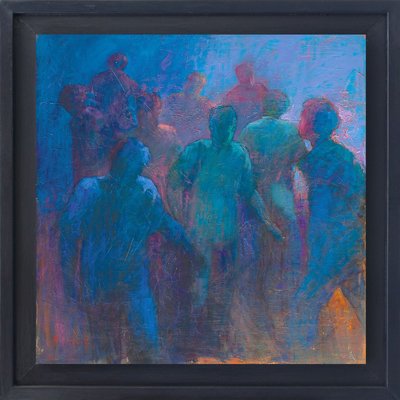 Renato Criscuolo, Crowd, Oil on Canvas-VHF-912350