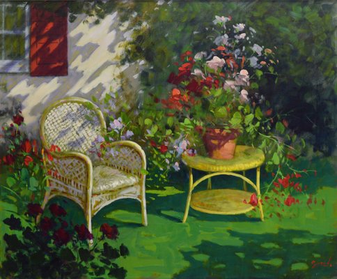 Renato Criscuolo, In the Garden, Oil on Canvas-VHF-948749