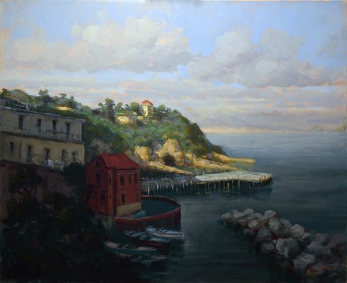 Renato Criscuolo, Marechiaro, Oil on Canvas, Framed, Early 2000s, Italy-VHF-1269350