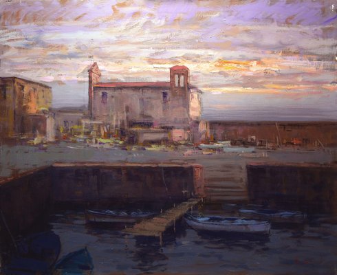 Renato Criscuolo, Pozzuoli, Oil on Canvas, Framed, 2000s, Italy-VHF-1269360