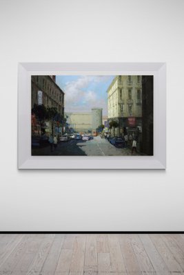 Renato Criscuolo, Towards Piazza Municipio (Naples), Oil on Canvas, Framed, 2000s, Italy-VHF-1269366