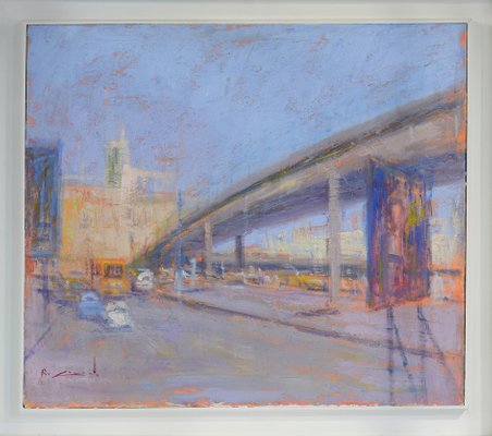 Renato Criscuolo, Urban Landscape, Original Oil on Canvas, Framed-VHF-1256264