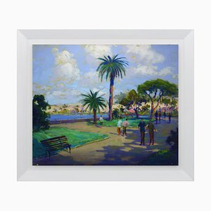 Renato Criscuolo, Villa in Castellammare, Oil on Canvas, Framed, 2000s, Italy-VHF-1269363