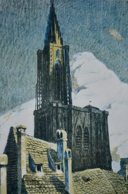 René Allenbach, Strasbourg Cathedral, Engraving, 1920s, Framed-AIU-2021865