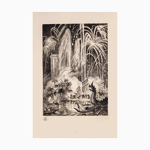 Rene Cottet - Oriental Feast - Fireworks - Original Etching - 1937-ZCI-870802