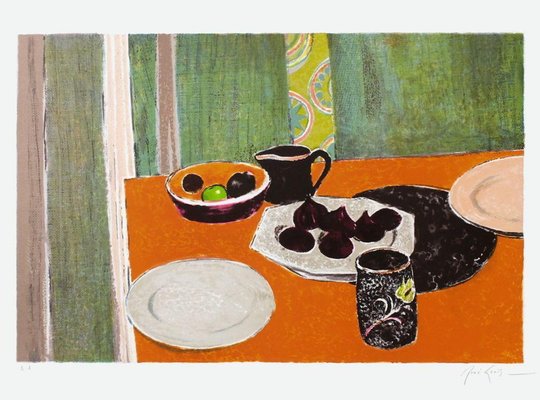 René Genis, Nature morte aux fruits, 1985, Lithograph-FMZ-1135638