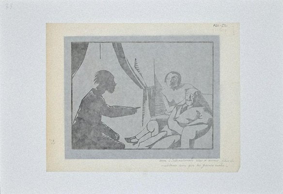 René Georges Hermann-Paul - The Visit - Original Woodcut Print On Paper - 1925-ZCI-870827