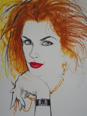 René Gruau, Cindy Crawford, Lithograph-KHH-1200104