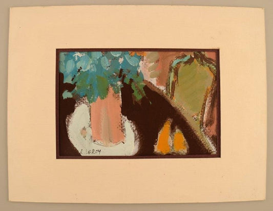 René Leroy, Abstract Scene, France, Pastel on Paper, 1980s