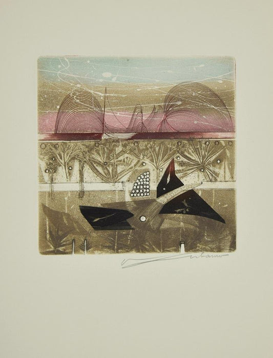 René Lubarow - Le Bas du Ciel - Etching - 1978