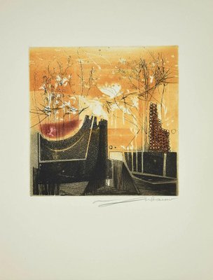 René Lubarow - Le Papillon Pressé - Etching - 1978-ZCI-872269