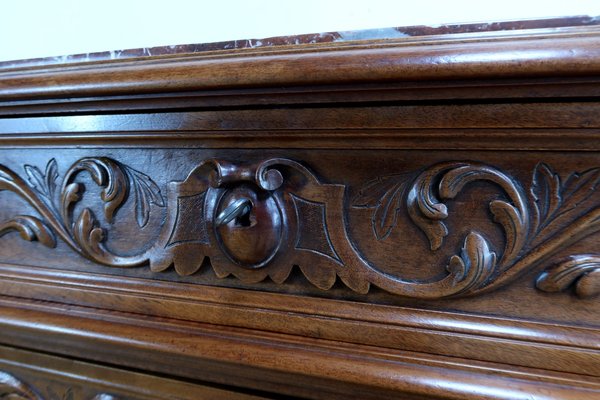 Rennaissance Walnut Chest of Drawers by P. Guinand-Leglas, 1920s-RVK-2023480